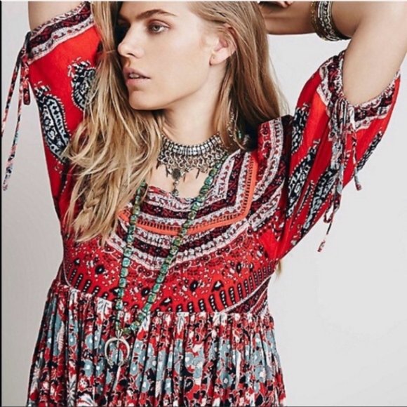 Free People Paisley Midsummer's Dream Dress XS - Picture 3 of 7